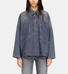 Haut Henley en denim effet sali Diesel