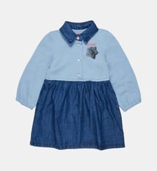 Robe avec col collet et logo Diesel Kids
