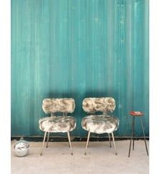 Paire de chaises en fourrure grise Alma N°1709- Produit chiné Debongout