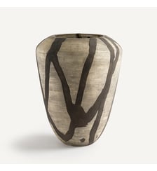 Vase en verre peint rayé mat, H35,5 cm AM.PM