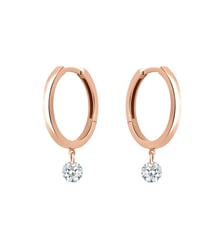 Créoles 360° - 2 diamants, poids total 0,60ct approx. - Or rose 750‰ La Brune & La Blonde
