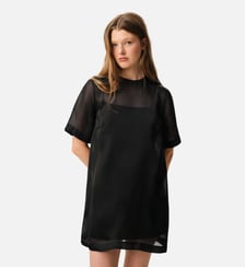 Robe Courte Trapèze en Soie AMI Paris