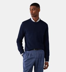 Pull En Laine Mérinos-Cachemire À Col Rond Hackett London