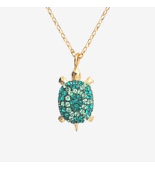 Collier doré émeraude tortue - kuchi Caroline Najman