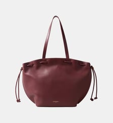Cabas cuir lisse souple logo doré Claudie Pierlot