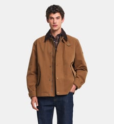 Blouson field jacket coupe droite col velours déperlant Aigle