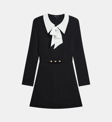 robe New Étincelle en crêpe de polyester noir Agnès b.