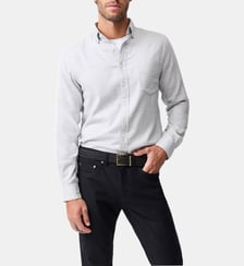 Chemise unie slim en coton et lyocell manches longes Barrhill Rodd & Gunn
