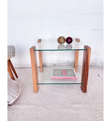 Table basse en verre Liv N°308- Produit chiné Debongout