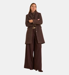Manteau Chocolat En Laine Mélangée Anabelle Maison 123