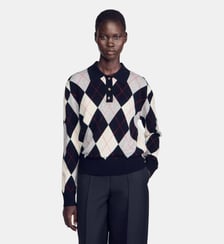Pull polo motif argyle Sandro