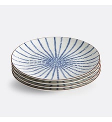 Lot de 4 assiettes plates motif rayons La Redoute Interieurs