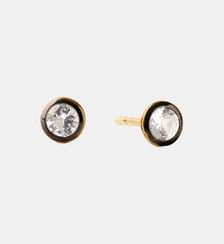 Boucles d’oreilles bicolores en argent 925 plaquées en or jaune 18K avec topaze blanche Aristocrazy