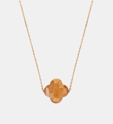 Collier, pierre de soleil doré, or jaune Morganne Bello