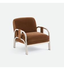 Fauteuil lounge, en velours et métal acier chromé La Redoute Interieurs