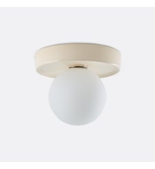 Plafonnier ou applique, rond, céramique et verre opaline, diamètre 22,5 cm La Redoute Interieurs