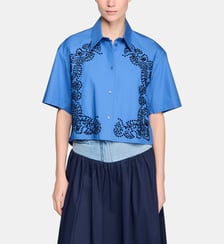 Chemise brodée et perlée Sandro
