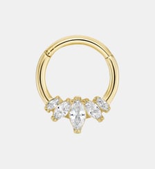 Piercing titane daith Panthère blanche or Nebuleuse Bijoux
