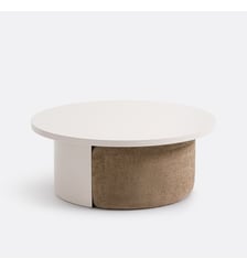 Table basse laquée, et ses 2 poufs en tissu texturé La Redoute Interieurs