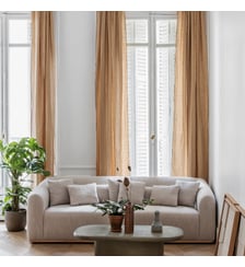 Rideau CARLINA Tamisant Lin 100% lavé légèrement froissé Madura