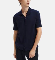 Polo boutonné ultrafin à côtes Bompard