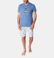 Pyjashort en jersey de coton léger - Napoléours Arthur