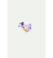 Bague ajustable pierre ronde facettée rose et violettes Les Néréides
