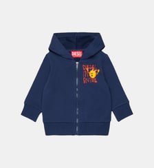 Sweat à fermeture éclair avec logo sur la poitrine Diesel Kids