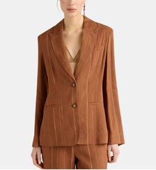 Veste caliche en lin/viscose rayé Momonì