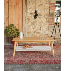 Table basse au filet blanc Donna N°1591- Produit chiné Debongout
