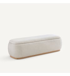 Banquette coffre bout de lit en tissu texturé AM.PM