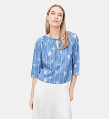 Chemise chic - Motif rayures - Coton - Coupe droite Caroll