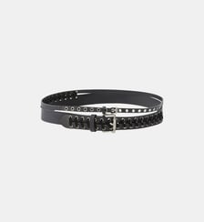 Ceinture en cuir effet double de 4 cm avec détail de laçage Pinko
