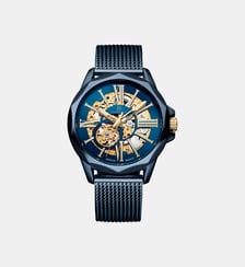 Montre automatique Round Bleu foncé, Doré MOW1206 Montignac
