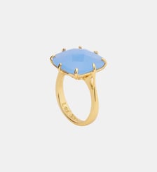 Bague solitaire carrée La Diamantine bleu ciel Les Néréides