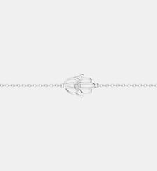 Bracelet souple mono-motif Chance | La khamsa en Argent avec diamant blanc La Garçonne Diamant
