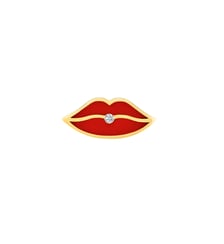 Boucle d'oreille / Pin's POP KISS ME - Diamant brillant - Or jaune 750‰ La Brune & La Blonde