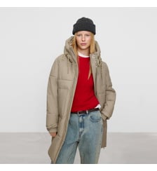 Manteau long matelassé à capuche réglable Adolfo Dominguez