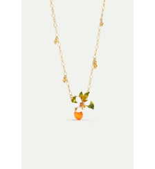 Collier pendentif orange, fleur d'oranger et petites perles Les Néréides