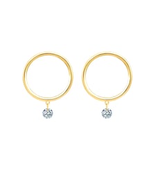 Boucles d'oreilles EXCENTRIQUE - 2 diamants, poids total 0,30ct approx. - Or jaune 750‰ La Brune & La Blonde