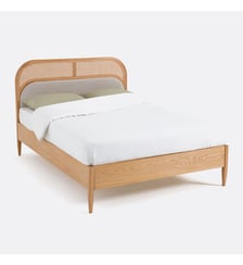 Lit cannage et velours avec sommier Buisseau La Redoute Interieurs
