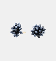 Boucles d'oreilles clips - perles à facettes grises Balaboosté