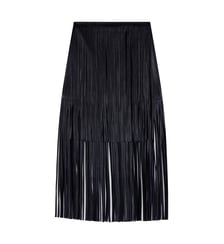 Jupe à franges en en simili cuir Maje