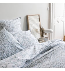 Housse de couette en percale de coton, AQUARELLE Blanc Cerise