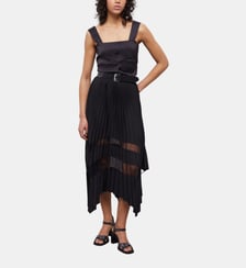 Jupe longue plissée asymétrique The Kooples
