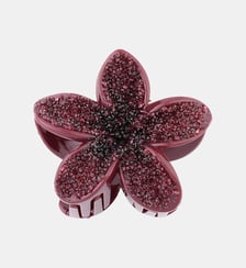 Pince à cheveux fleur bordeaux à strass Balaboosté