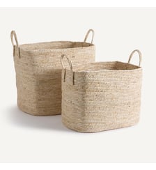 Lot de 2 paniers tressés en corde de maïs La Redoute Interieurs