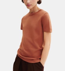 T-shirt droit en coton et cachemire Bompard