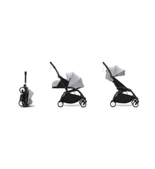 Poussette Yoyo3 - Pack 0+/6+ Stone - cadre noir Stokke