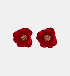 Boucles d'oreilles fleurs rouges Balaboosté